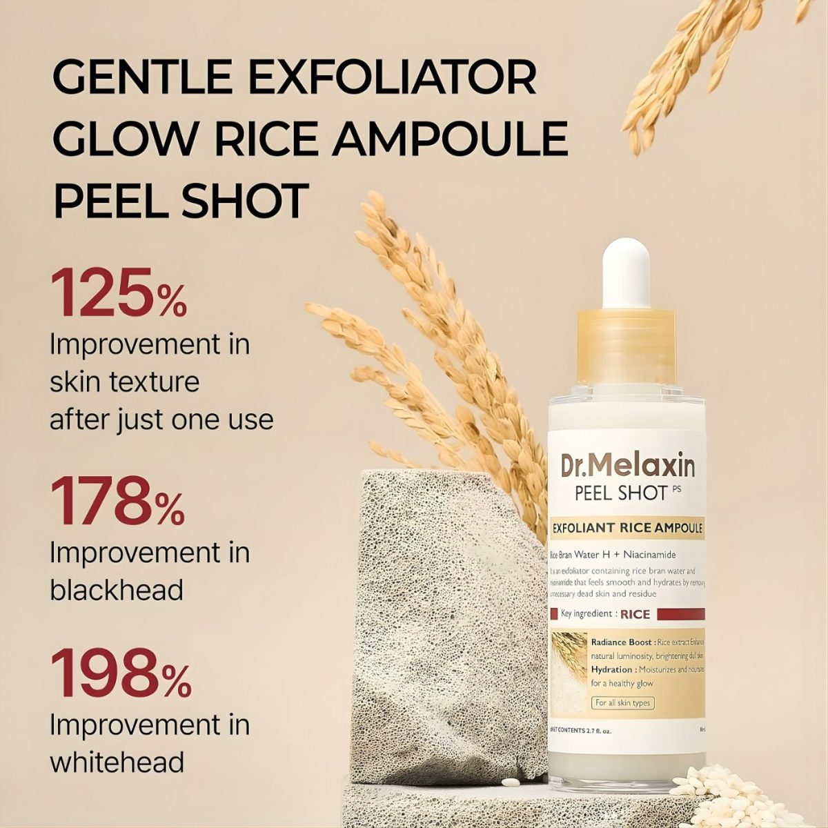 Peel Shot Exfoliant White Rice Ampoule Dubai Korean skincare