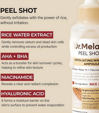 Peel Shot Exfoliant White Rice Ampoule Dubai Korean skincare